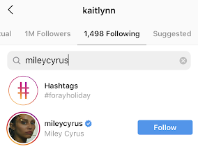 kaitlynn carter still follows miley cyrus instagram