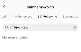 liam hemsworth unfollows miley cyrus