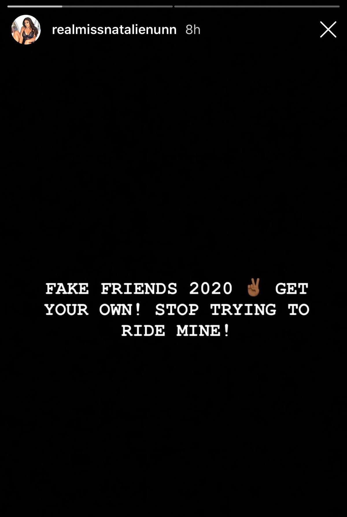 Natalie Nunn takes to her Instagram Story