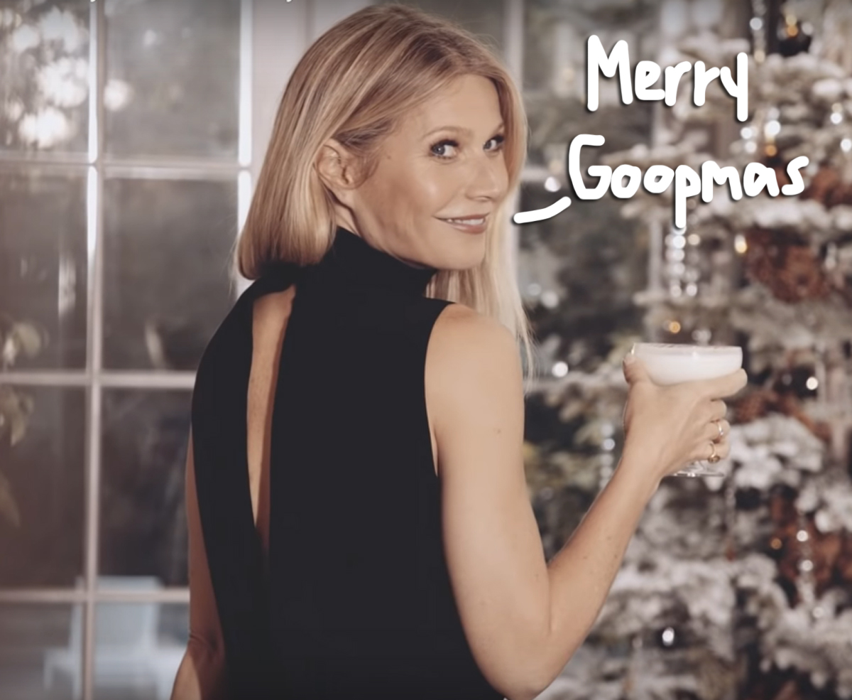 Gwyneth Paltrow Steals A Vibrator And Trims The Tree In Goop Holiday Ad Watch Perez Hilton