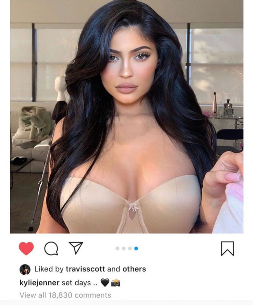 Accessible Luxury Kylie Jenner Posed in Nothing But a Black Bra on  Instagram, kylie jenner instagram