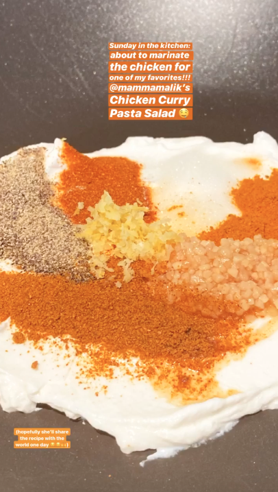 gigi hadid curry recipe instagram story