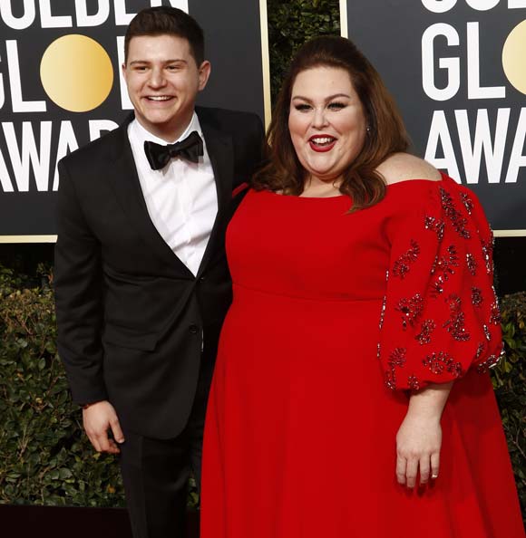 Chrissy Metz and ex-boyfriend Hal Rosenfeld at the 2019 Golden Globes Awards.