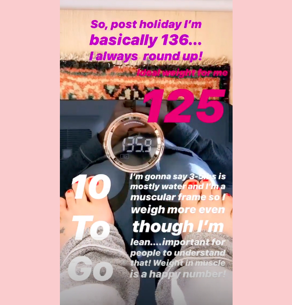 Kate Hudson scale Instagram Story