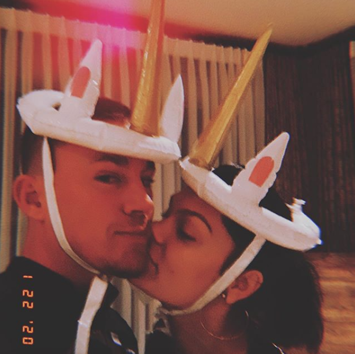 channing tatum jessie j with unicorn headpieces on