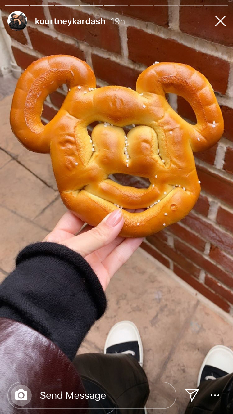 Kourtney Kardashian Mickey Mouse pretzel