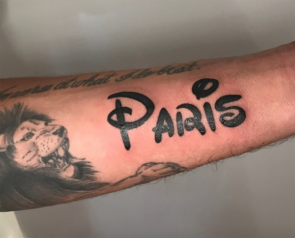 Chris Zylka Paris Hilton tattoo Instagram