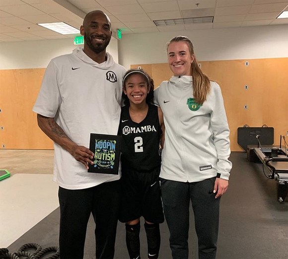 Sabrina Ionescu with Kobe and Gigi