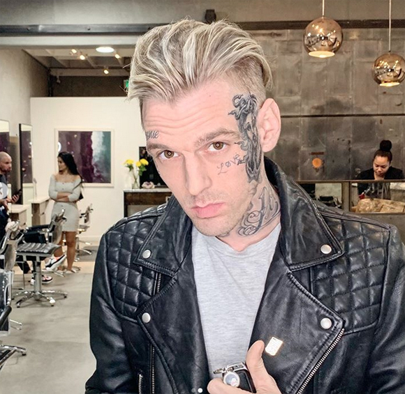 Aaron Carter Gets A New Face Tattoo, Shops For Engagement Rings ...