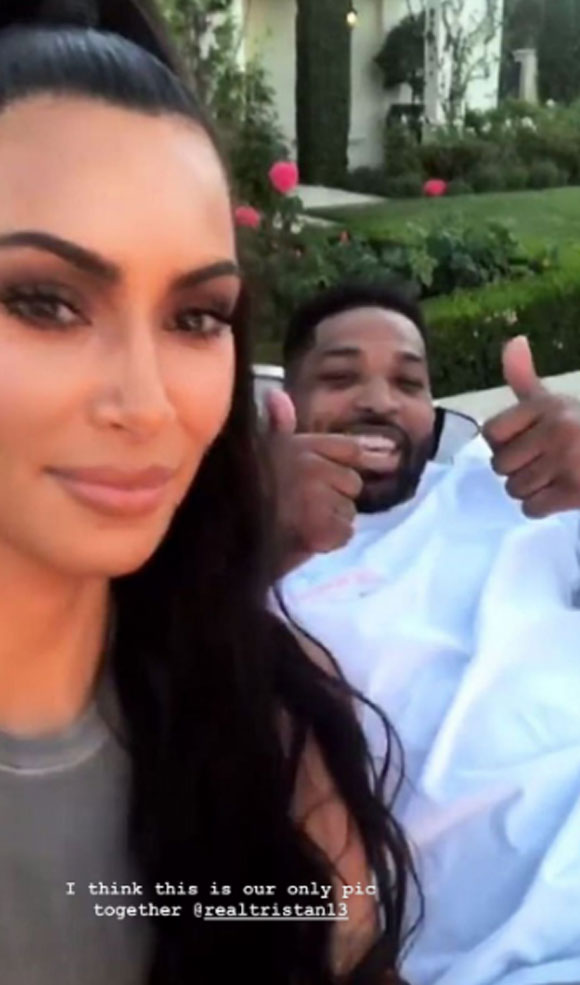 KKW shares a shot of herself with Tristan Thompson for his 29th birthday.