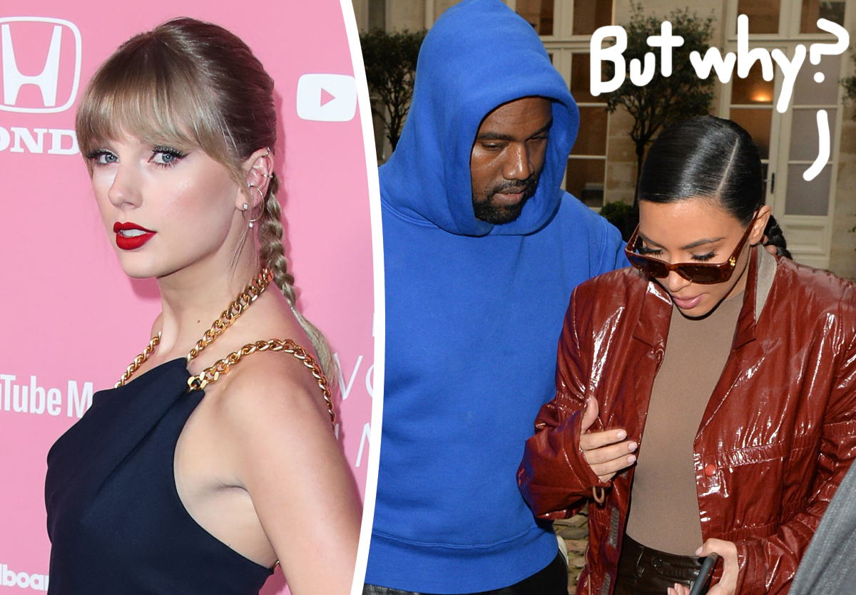 Kim Kardashian And Kanye West Baffled By Full Taylor Swift Phone Call Leak Perez Hilton 