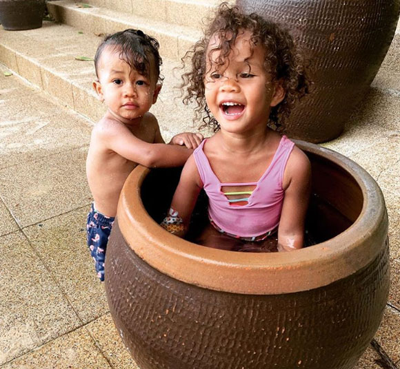 Chrissy Teigen and John Legend's two children, Luna and Miles.