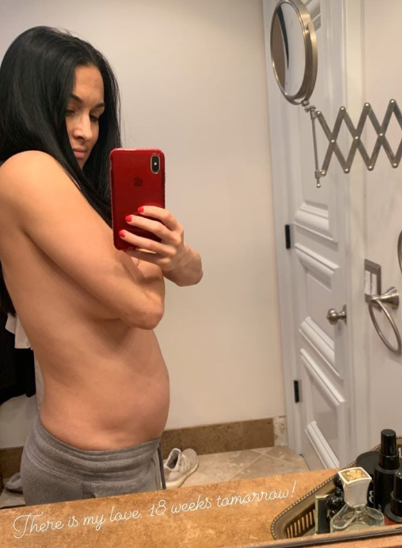 Nikki Bella Shows Off 'Huge' Pregnancy Boobs In Topless Selfies - And Denies Throwing Shade At Ex John Cena! - Perez Hilton