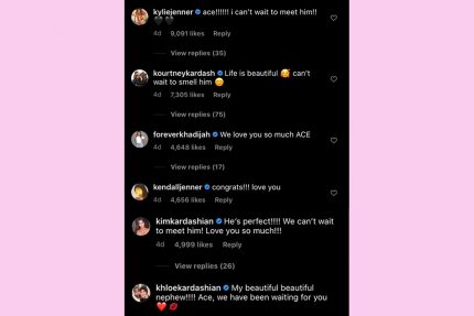 malika haaq baby kardashian IG comments