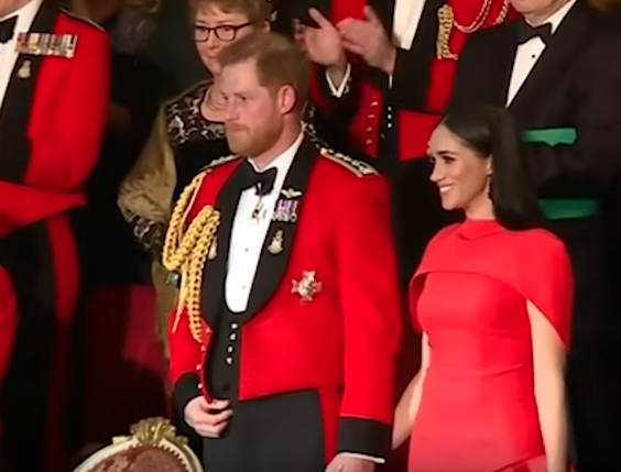 meghan markle comforts prince harry during emotional royal appearance
