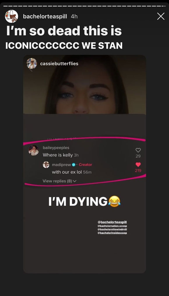 Madison Prewett throws shade at Peter Weber and Kelley Flanagan on IG.