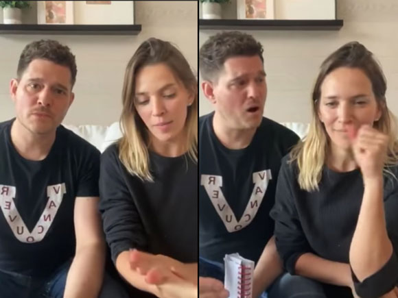 Michael Bublé and his wife Luisana Lopilato on Instagram Live together.