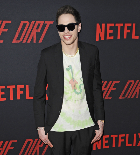 Pete Davidson at the premiere of Netflix Motley Crue biopic The Dirt