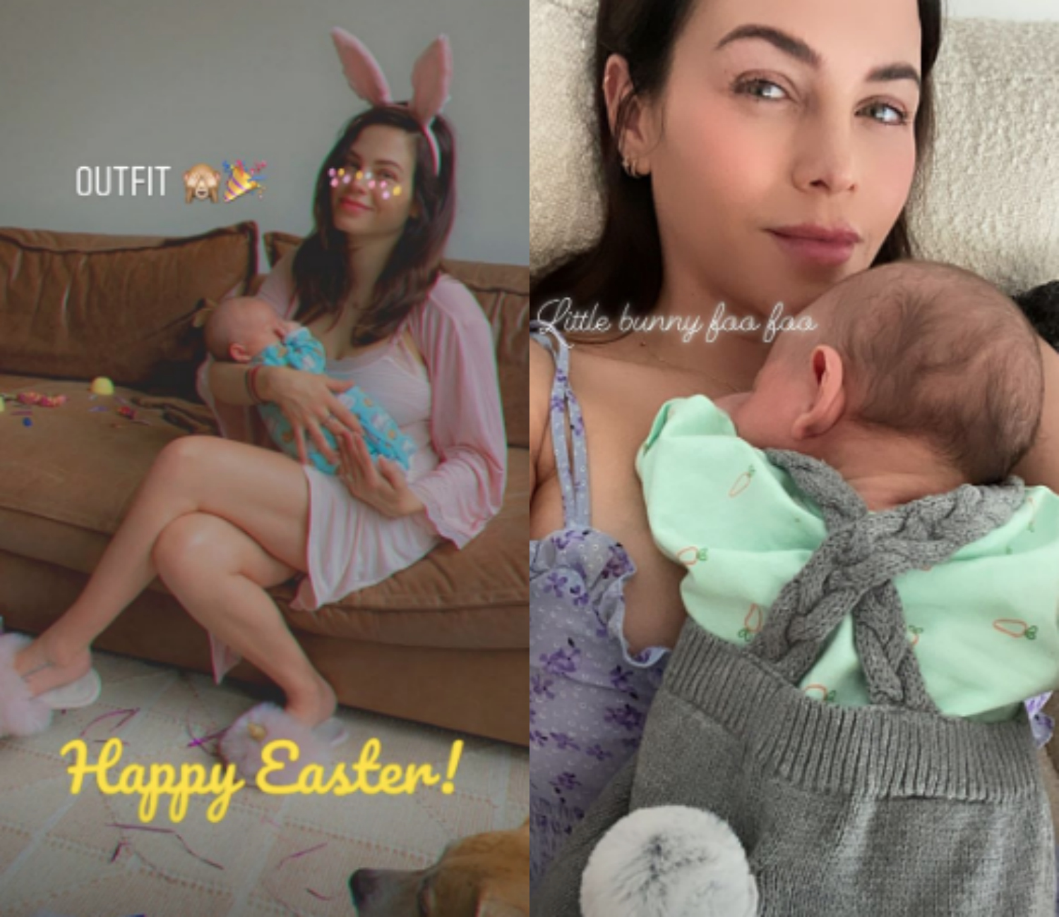 Jenna Dewan holds her baby Callum on Easter