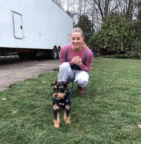 Lili Reinhart and her adopted dog Milo