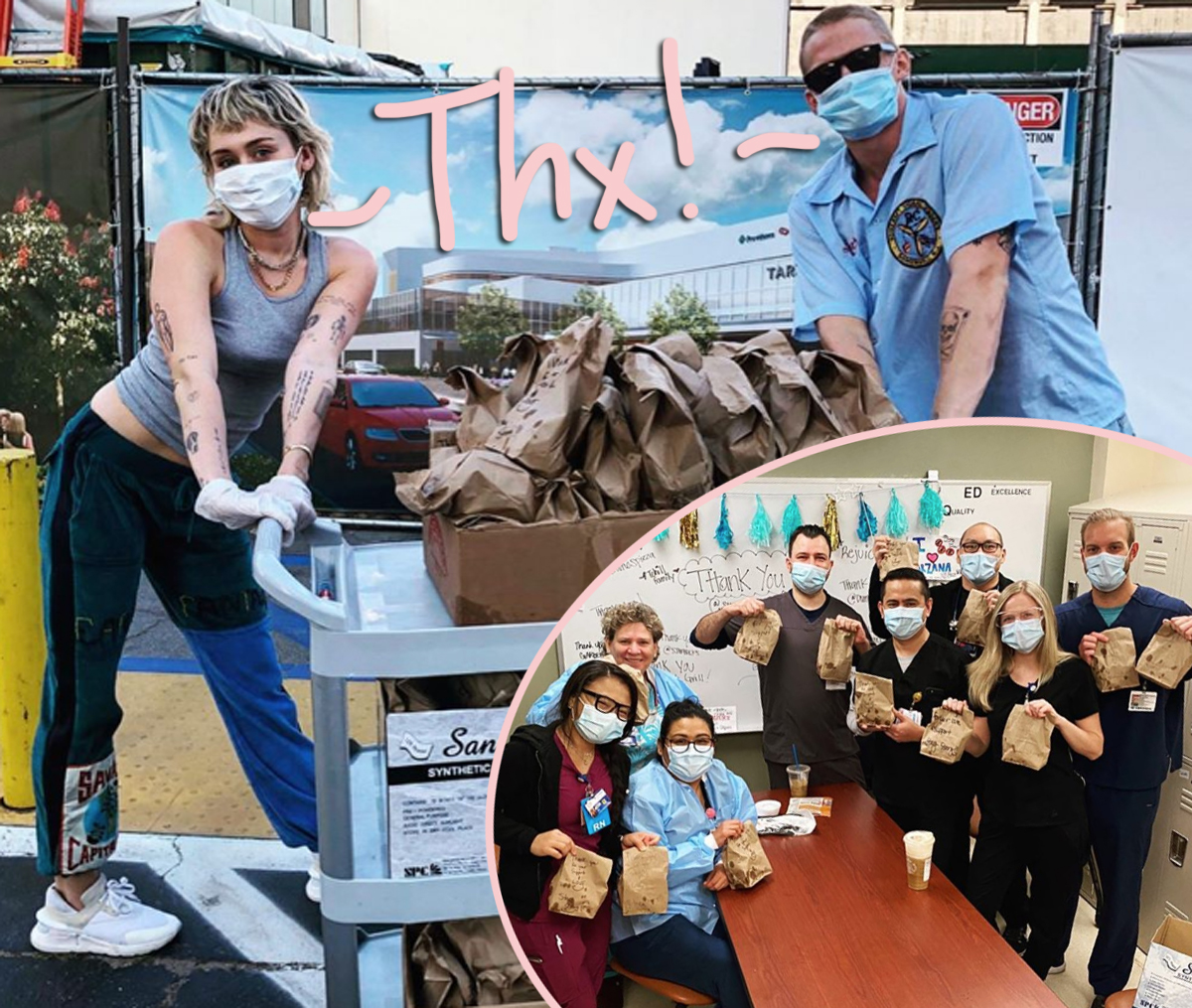 Miley Cyrus and Cody Simpson share tacos with healthcare workers!