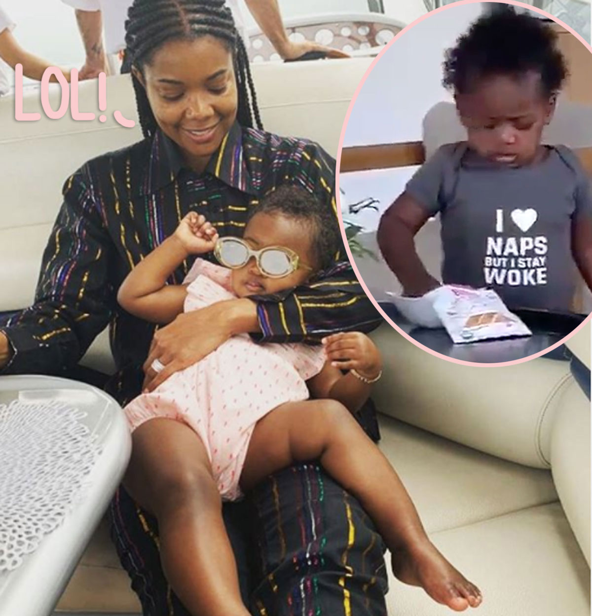 Watch Gabrielle Union S 1 Year Old Daughter Hilariously Fail The Viral Snack Challenge Perez Hilton