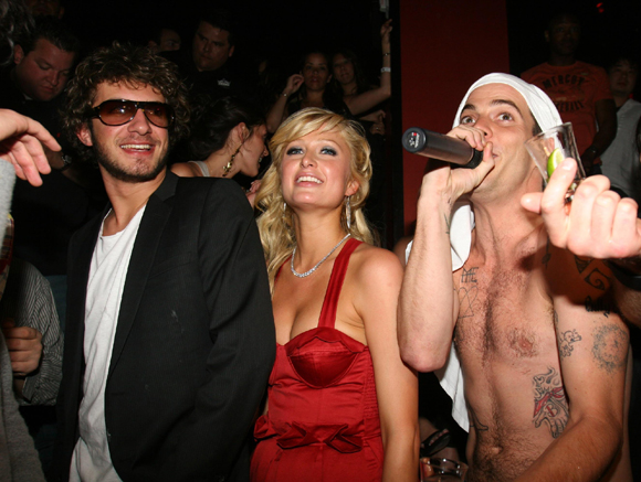 Stavros Niarchos III with Paris Hilton and Steve-O