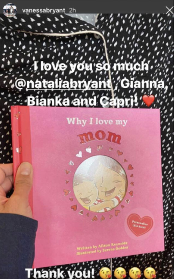 Vanessa Bryant shares Mother's Day gifts from her kids. 