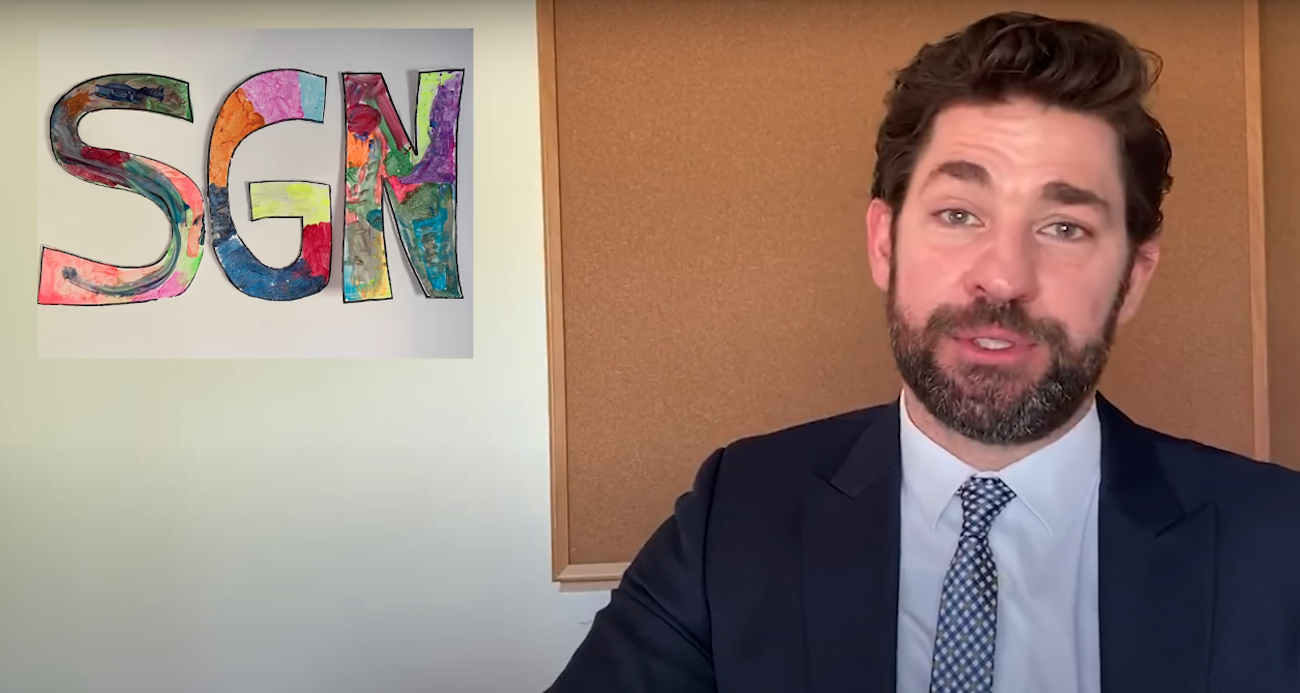 john krasinski holds back tears during some good news finale