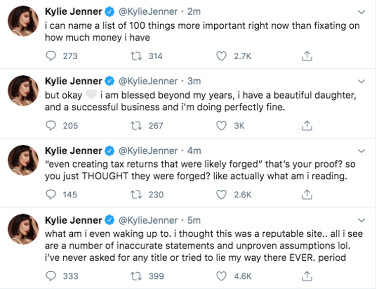 Kylie Jenner claps back at Forbes over accusations she's not a billionaire!