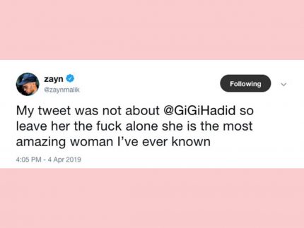 zayn gigi z tweet spring 2019