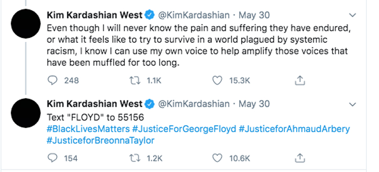 Kim Kardashian West shows off her allyship with the Black Lives Matter movement