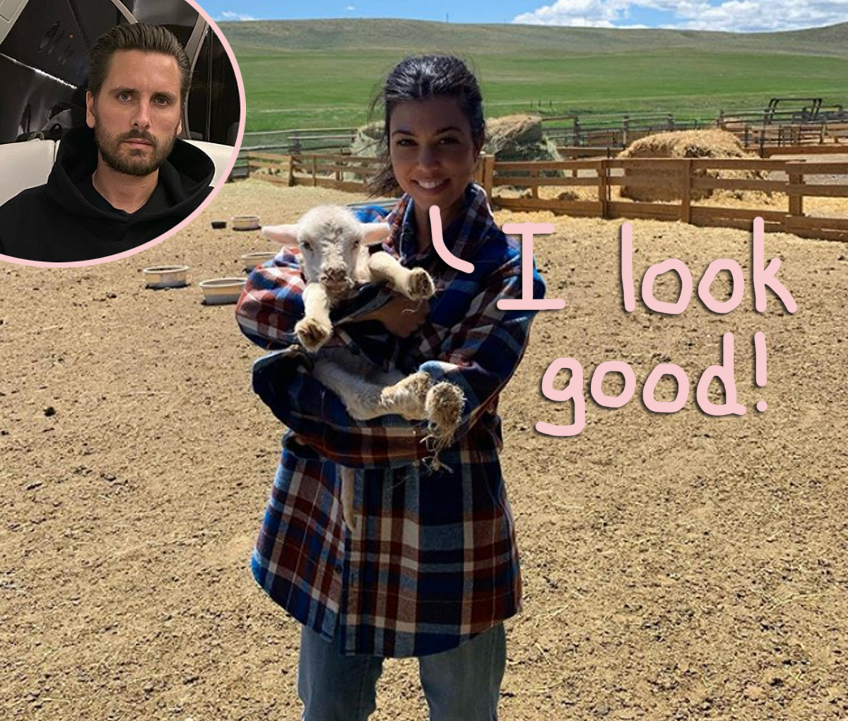 Kourtney Kardashian is rockin' Scott Disick's old flannel shirt!