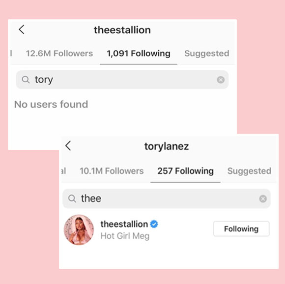 Fox Megan Rihanna Pussy Slip - Megan Thee Stallion Unfollows Tory Lanez On Social Media After Reports He  Allegedly Shot At Her - CelebrityTalker.com