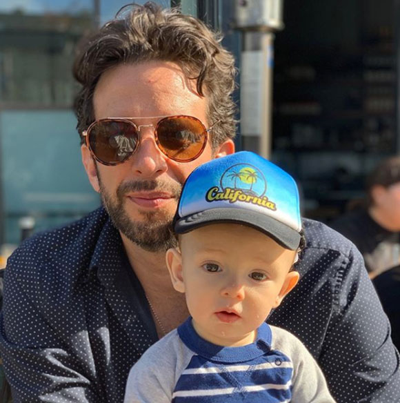 Nick Cordero posing with his infant son Elvis Cordero before his untimely passing.