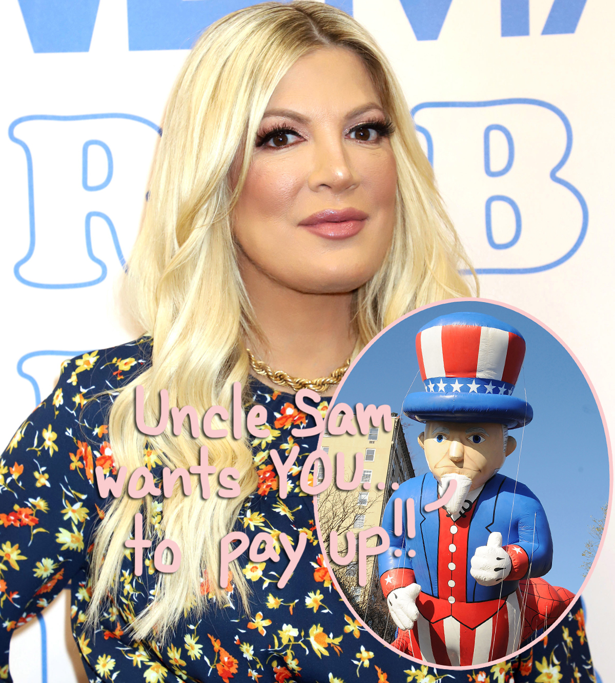 The government has seized money from Tori Spelling's bank account to pay off credit card debts!
