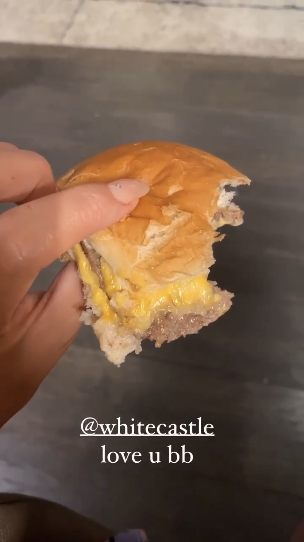 Chrissy Teigen White Castle Burger