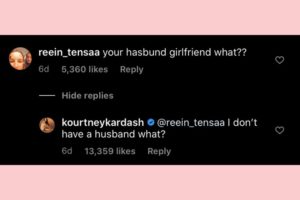 Kourtney Kardashian Addison Rae ig comment