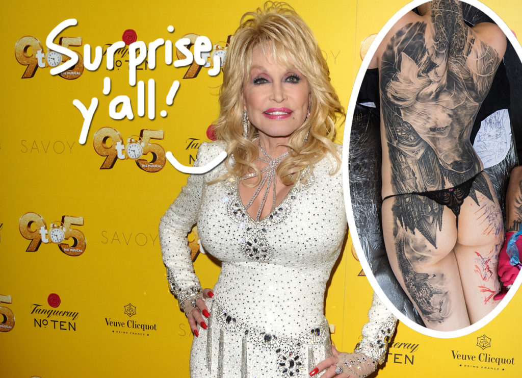 Microrealistic Dolly Parton portrait tattoo located on