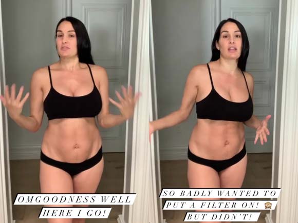 Nikki Bella Shows Off Real Post Baby Body Reveals She S 18 Pounds Away From Her Fitness Goal Celebritytalker Com