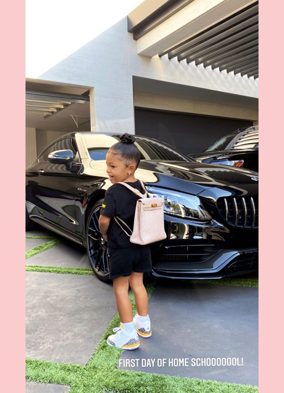 Stormi Webster Carries Hermes Backpack on 1st Day of Homeschool