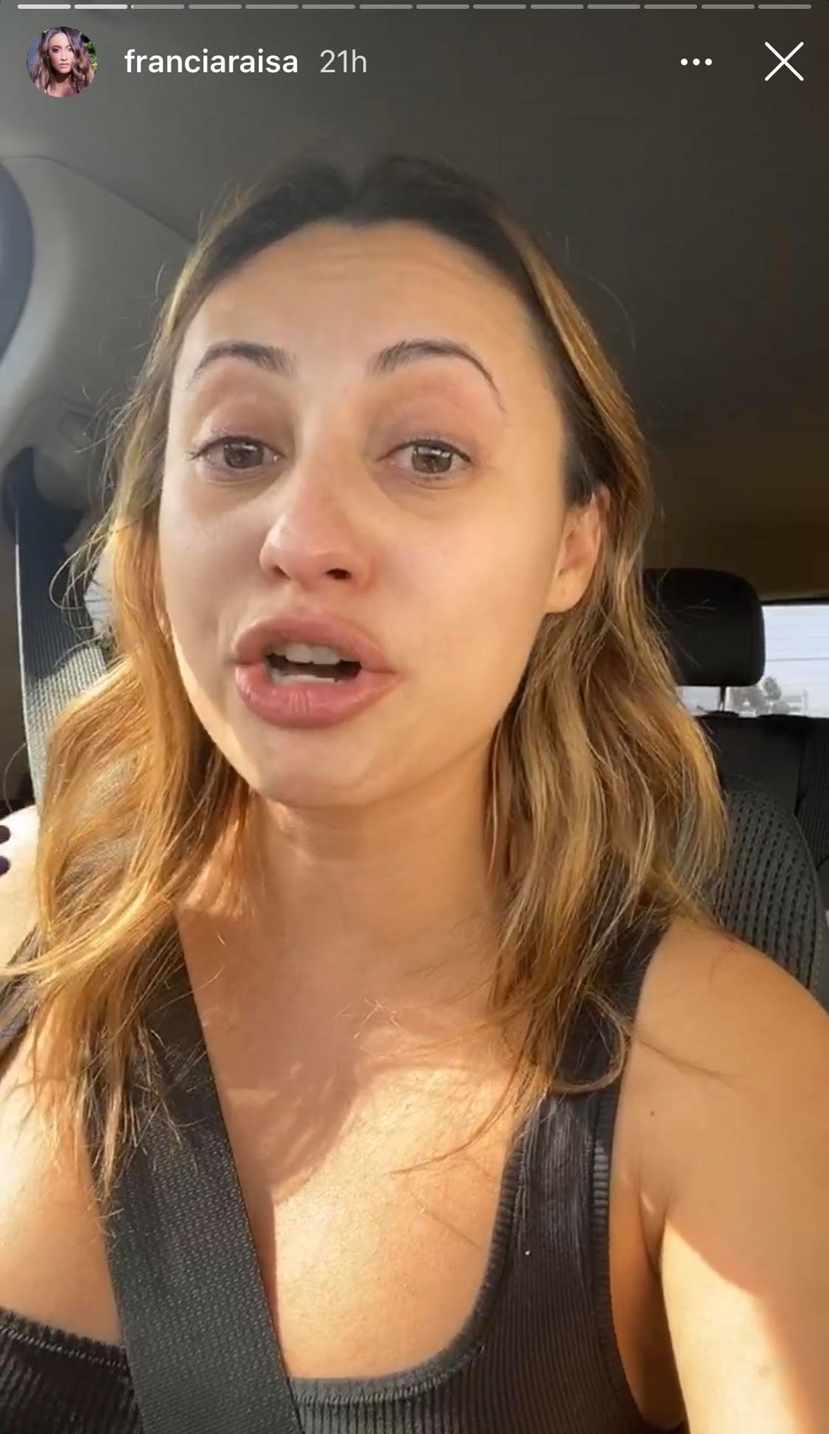 Francia Raisa breaks down in tears