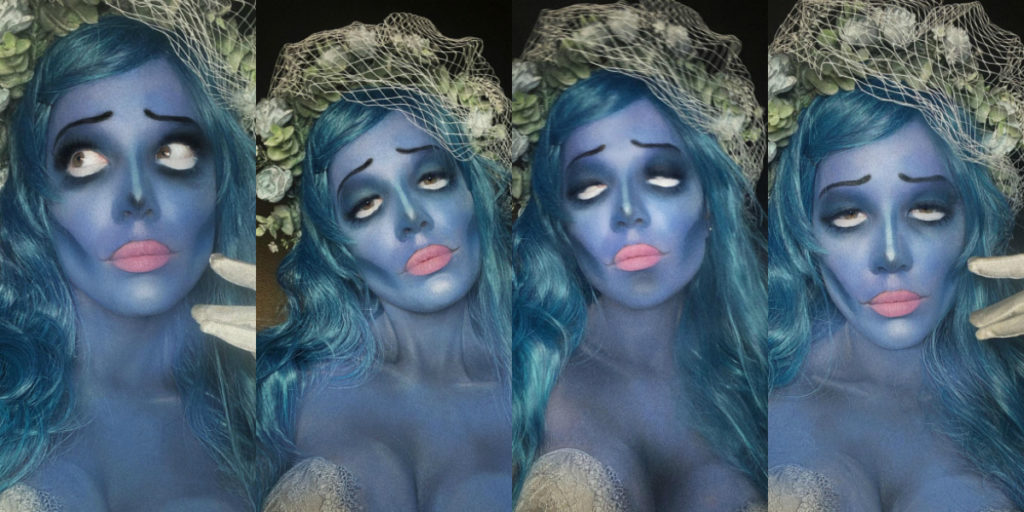 Halsey dresses as corpse bride for Halloween