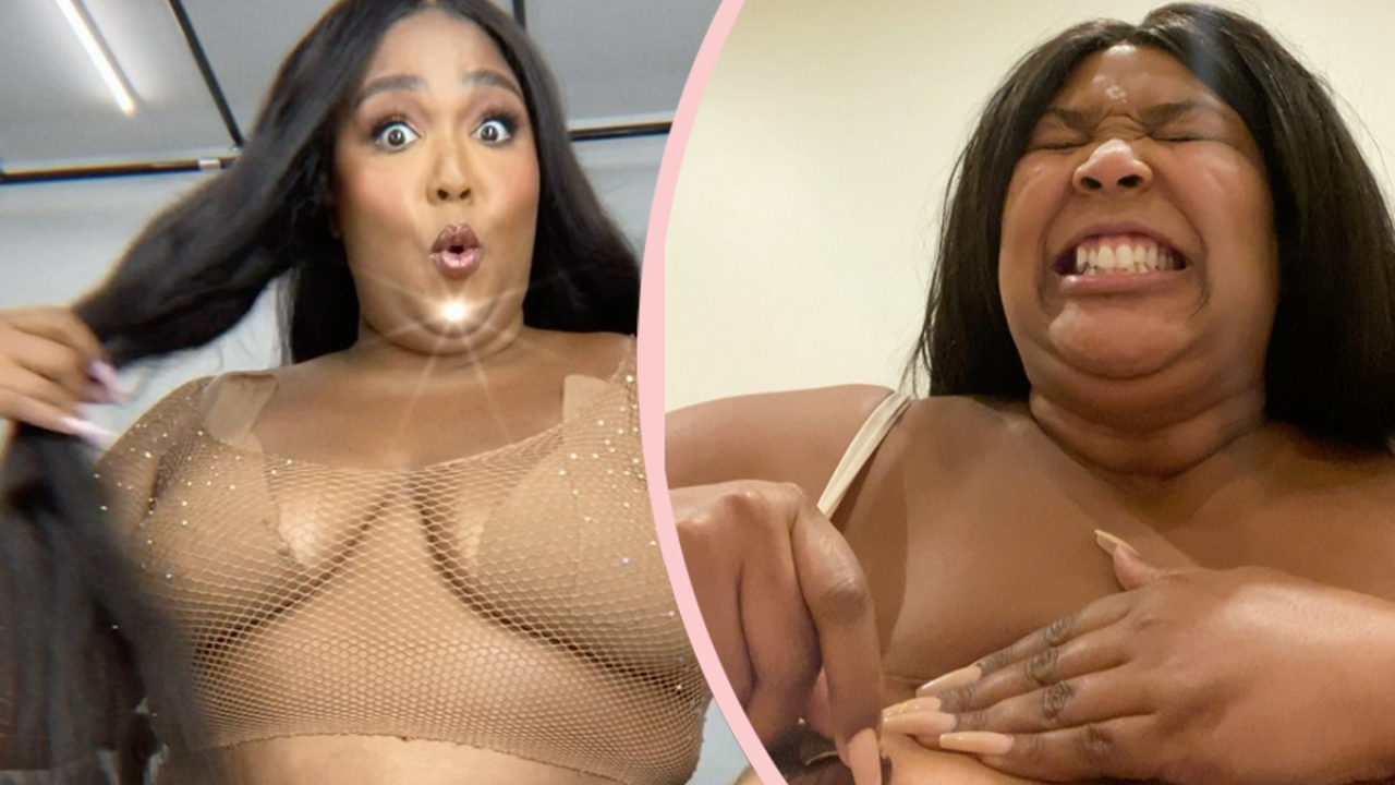 Lizzo Shares HYSTERICALLY Painful Video Removing A Nipple Pasty! - Perez  Hilton