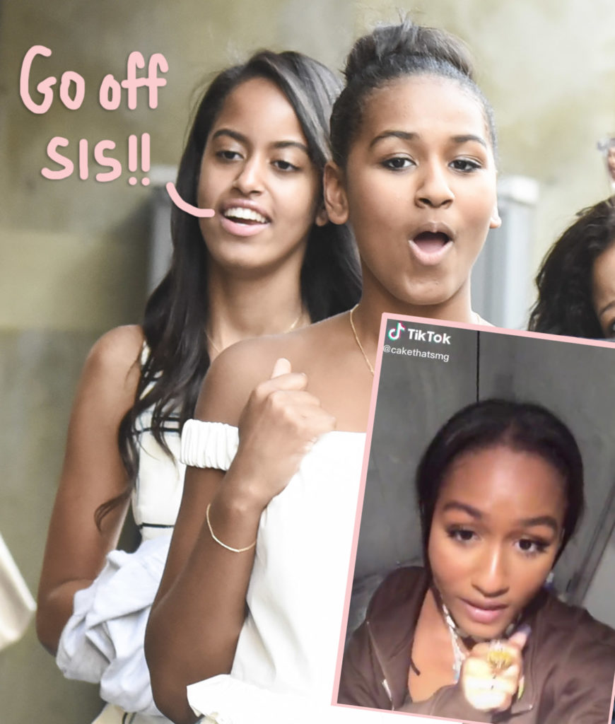 Sasha Obama Trends On Twitter After Viral Tiktok Video Shows Her Rapping Like A Boss Perez Hilton 