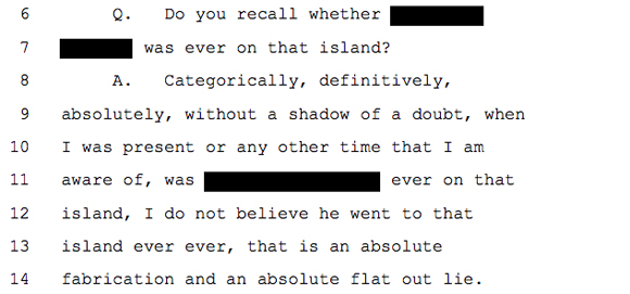 Ghislaine Maxwell deposition Island