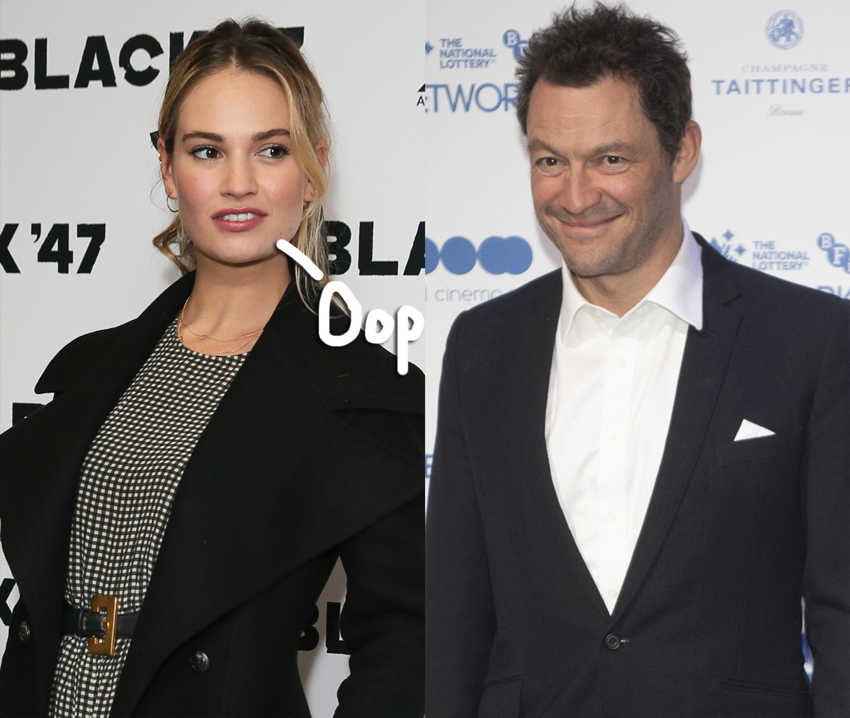 Lily James Dominic West kissing photos horrified