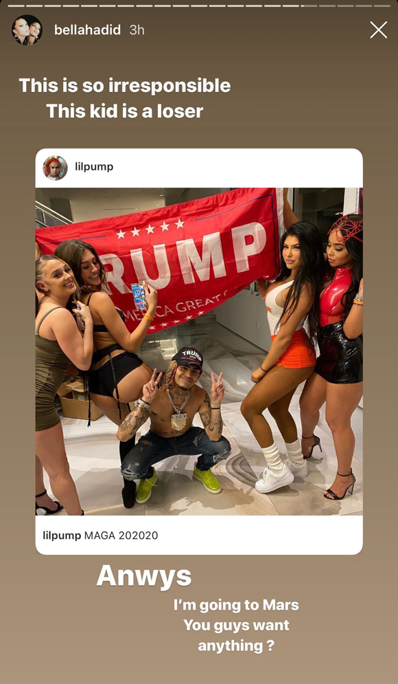 Pump Pussy Lindsay Lohan - Bella Hadid Slams 'Loser' Lil Pump Over His Donald Trump Endorsement &  Rally Appearance! - CelebrityTalker.com