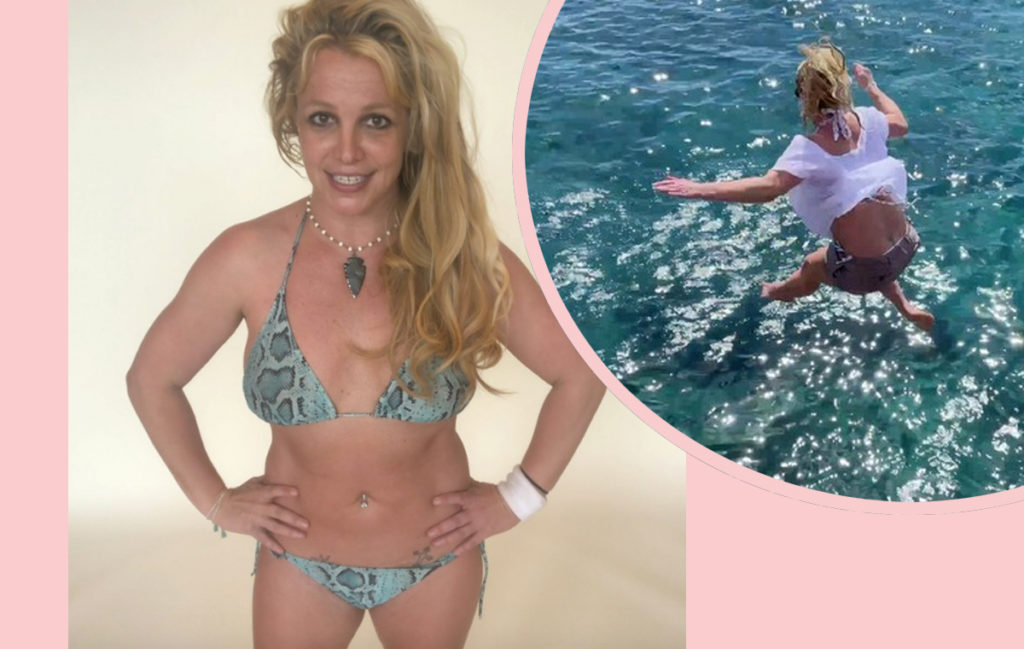 Watch Britney Spears Jump Off A Cliff Perez Hilton