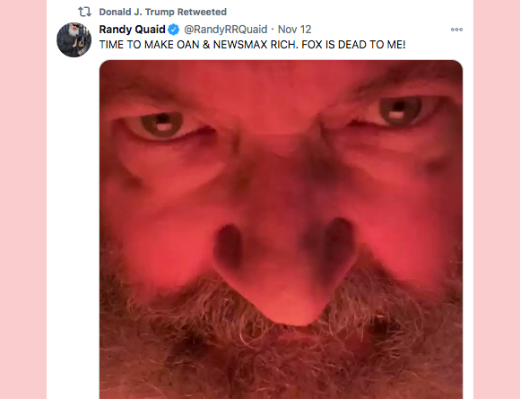 Donald Trump retweets Randy Quaid Twitter 